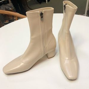 Oak + Fort Cream Heeled Boot